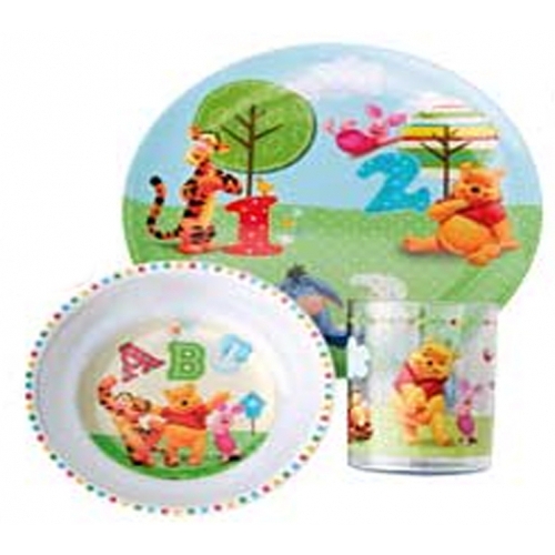Disney Winnie The Pooh 3 Piece Dinner Lunch Gift Set Tumbler Bowl 