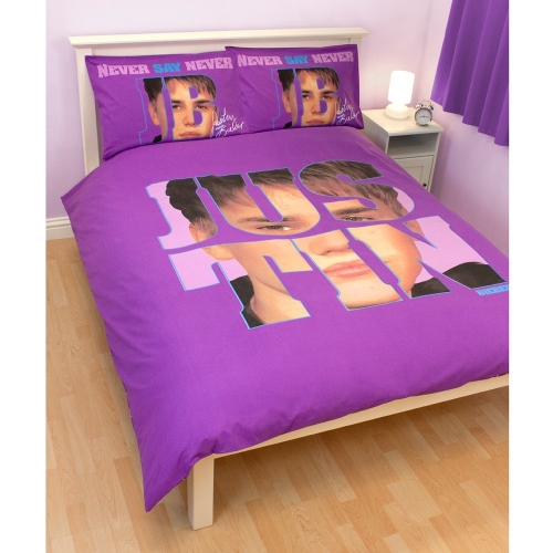Justin Bieber 'Autograph' Panel Double Bed Duvet Quilt Cover Set Bran...